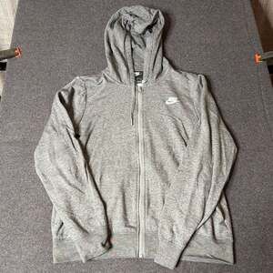 Nike Hoodie Full Zip Gray Swoosh Jacket Long